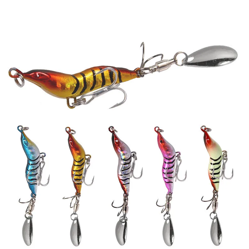1PCS Lure Bait Long-range Submerged Metal Fake Bait Simulation Shrimp VIB with Rotating Sequins Sea Fishing Freshwater Bait
1PCS Lure Bait Long-range Submerged Metal Fake Bait Simulation Shrimp VIB with Rotating Sequins Sea Fishing Freshwater Bait