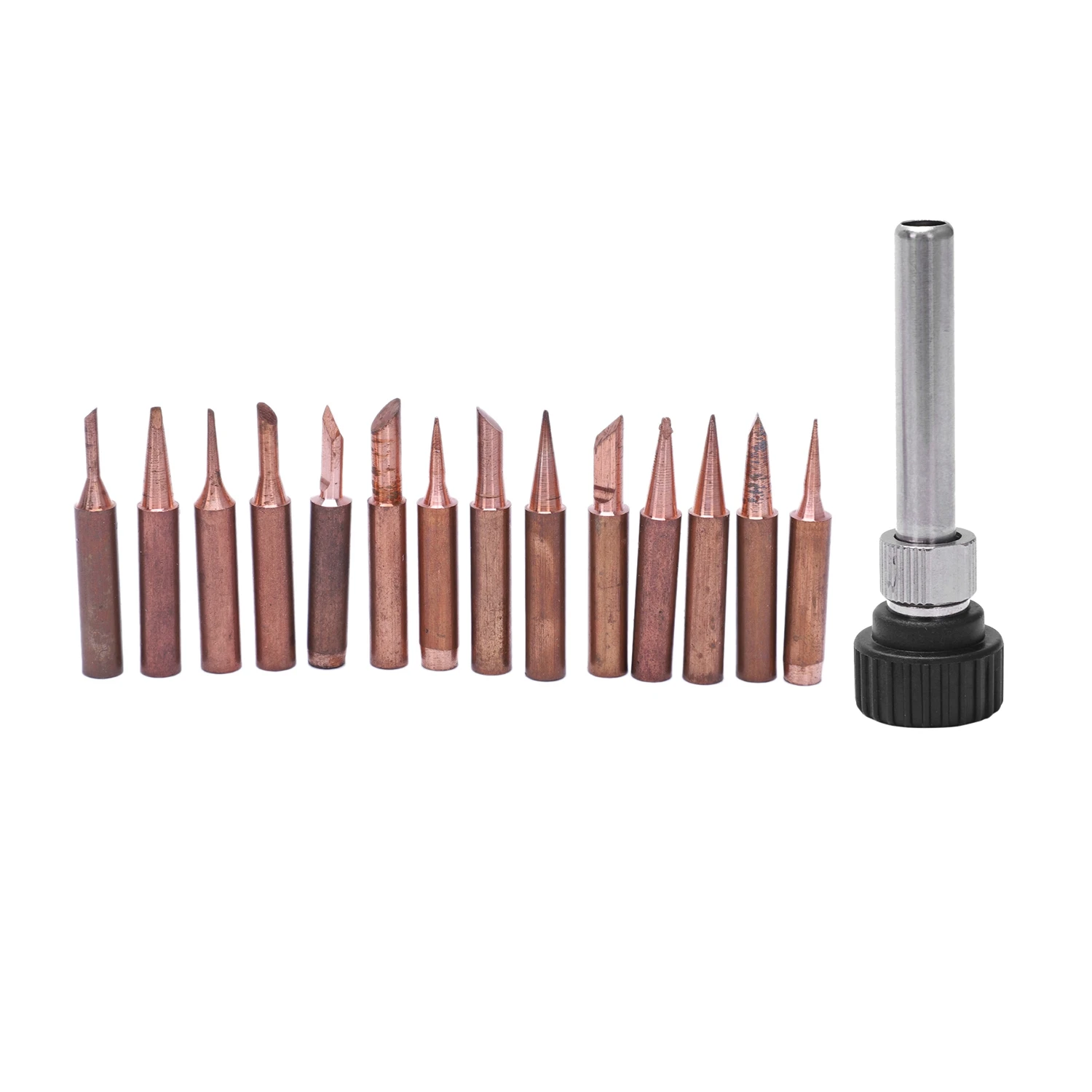 15PCS pure copper solder Iron tip 900M tip for soldering rework station for 936, 937, 938, 969, 8586, 852D
15PCS pure copper solder Iron tip 900M tip for soldering rework station for 936, 937, 938, 969, 8586, 852D
