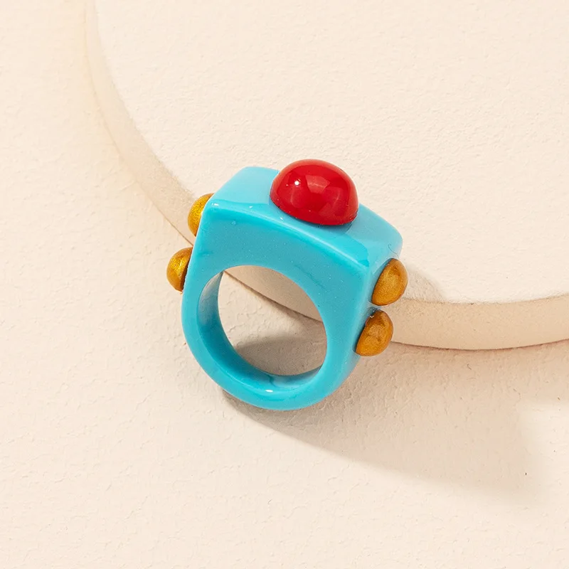 Fashion Vintage Lovely Colorful Smooth Resin Acrylic Geometric Square Rings For Women Korean button Finger Rings Jewelry Gifts
Fashion Vintage Lovely Colorful Smooth Resin Acrylic Geometric Square Rings For Women Korean button Finger Rings Jewelry Gifts