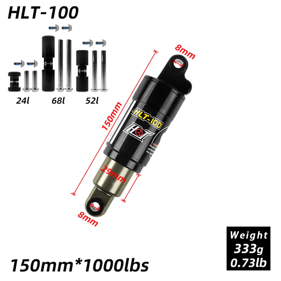alloy spring Shock shocks / 125/150/165 / 185mm 850/1000 lbs aluminum for e-bike snowmobileHTL-100 mountain bike rear
alloy spring Shock shocks / 125/150/165 / 185mm 850/1000 lbs aluminum for e-bike snowmobileHTL-100 mountain bike rear