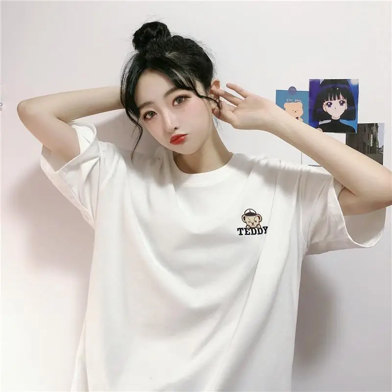 Cotton 2021 new summer ins short sleeve t-shirt female student Korean fashion size loose and versatile half sleeve top clothes
Cotton 2021 new summer ins short sleeve t-shirt female student Korean fashion size loose and versatile half sleeve top clothes