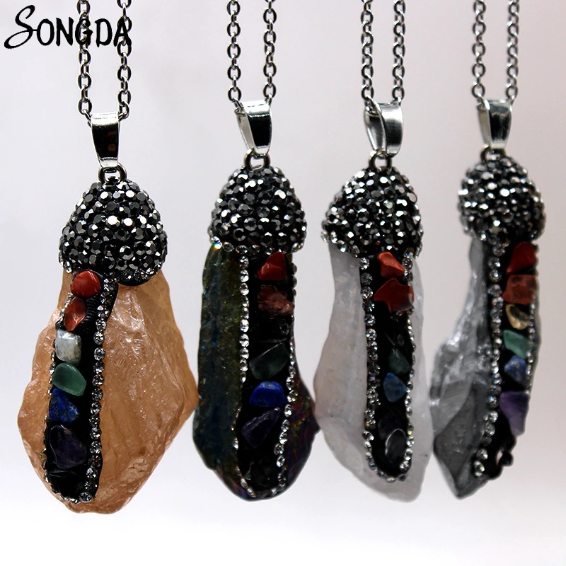 1pcs Irregular Natural Stone Necklace For Women Men Seven Chakra Yoga Rhinestone Pendant Necklace Healing Gemstone Jewelry Gifts
1pcs Irregular Natural Stone Necklace For Women Men Seven Chakra Yoga Rhinestone Pendant Necklace Healing Gemstone Jewelry Gifts