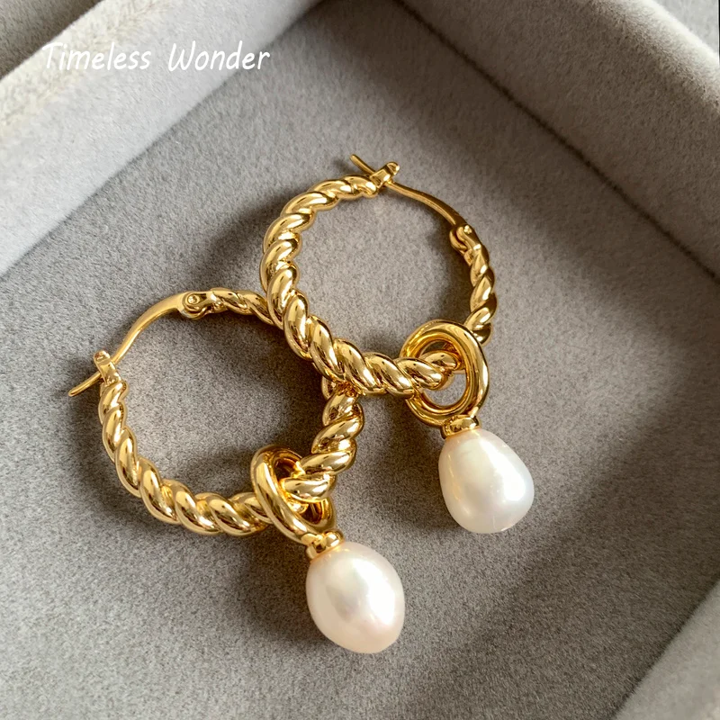 Timeless Wonder Natural Pearl Geo Twist Hoops Earrings for Women Ins Top Boho Designer Party Goth Gift Emo Egirl Detachable 1368
Timeless Wonder Natural Pearl Geo Twist Hoops Earrings for Women Ins Top Boho Designer Party Goth Gift Emo Egirl Detachable 1368