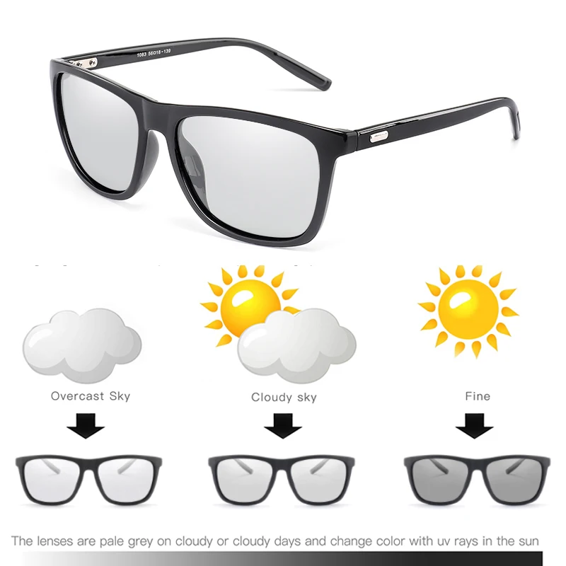 New Men Outdoor Driving Photochromic Sunglasses Photochromic Men Polarized Chameleon Discoloration Polaroid Sun Glasses Square
New Men Outdoor Driving Photochromic Sunglasses Photochromic Men Polarized Chameleon Discoloration Polaroid Sun Glasses Square