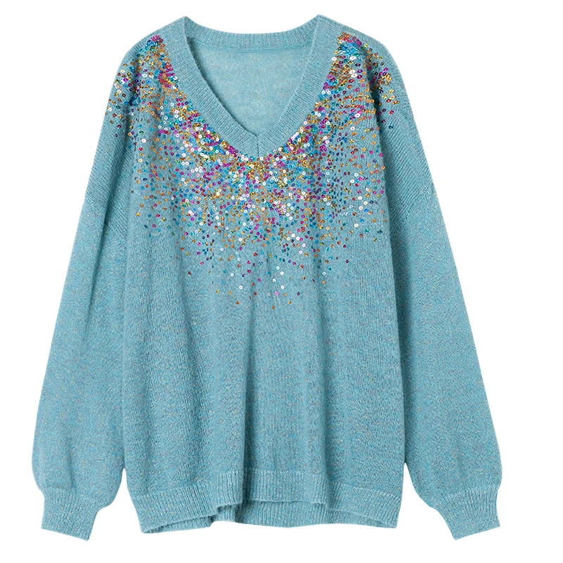 wool Sweater fashion Pullovers 2018 Autumn Winter Women Sweater Sequin decoration Oversize Pullovers Casual Mohair Sweater
wool Sweater fashion Pullovers 2018 Autumn Winter Women Sweater Sequin decoration Oversize Pullovers Casual Mohair Sweater