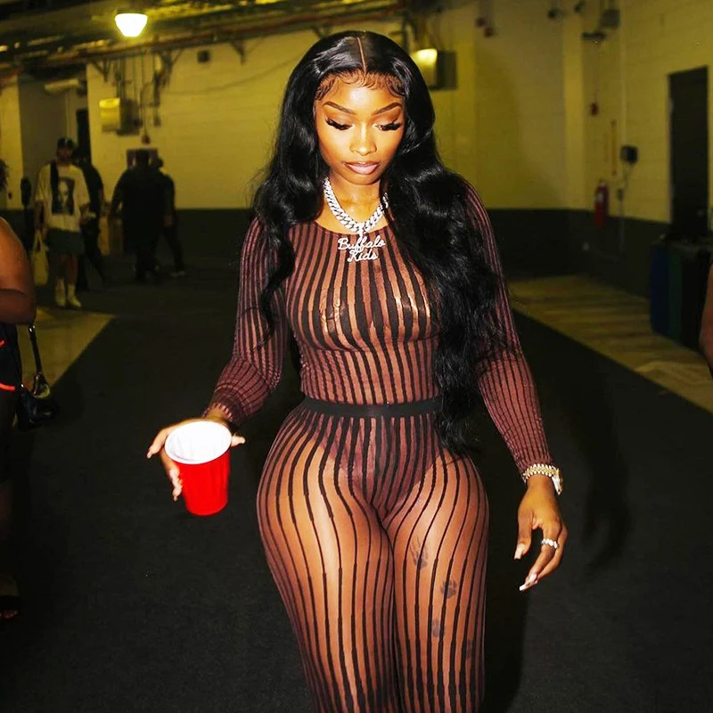 Женский ажурный костюм из двух предметов, привлекательное Сетчатое прозрачное боди в полоску и леггинсы, Осенние брючные костюмы
Женский ажурный костюм из двух предметов, привлекательное Сетчатое прозрачное боди в полоску и леггинсы, Осенние брючные костюмы