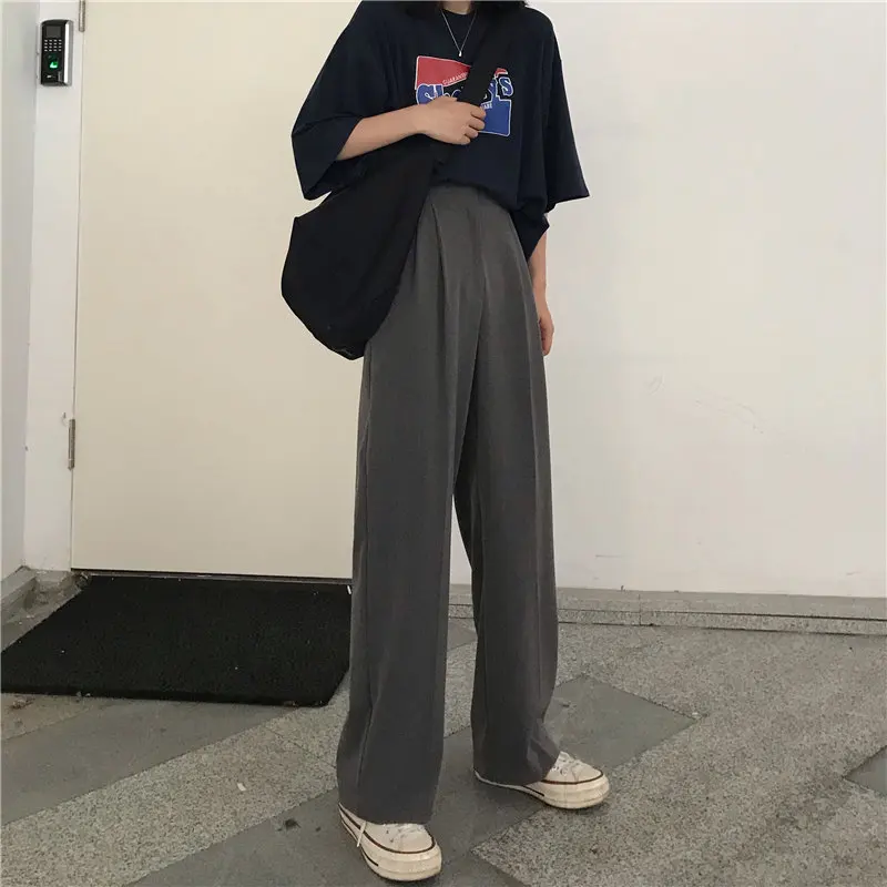 Trendy Street Style Women Suit Pants Large Size Full Length Solid Wide Leg Trousers High Quality Loose Chic Lady Straight Casual
Trendy Street Style Women Suit Pants Large Size Full Length Solid Wide Leg Trousers High Quality Loose Chic Lady Straight Casual