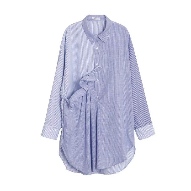 2020 Sweet Long Sleeve Striped Women Dress Casual Lapel Shirt Dress Office Ladies Holiday Chic Stitching Loose Mini Dress Female
2020 Sweet Long Sleeve Striped Women Dress Casual Lapel Shirt Dress Office Ladies Holiday Chic Stitching Loose Mini Dress Female