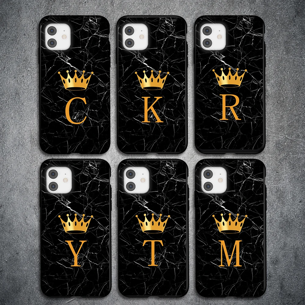 Initial Letter A Z Crown Phone Case For iPhone 11 12 Mini Pro X XR XS Max 8 7 Plus SE 2020 Marble Texture Couples free shipping
Initial Letter A Z Crown Phone Case For iPhone 11 12 Mini Pro X XR XS Max 8 7 Plus SE 2020 Marble Texture Couples free shipping