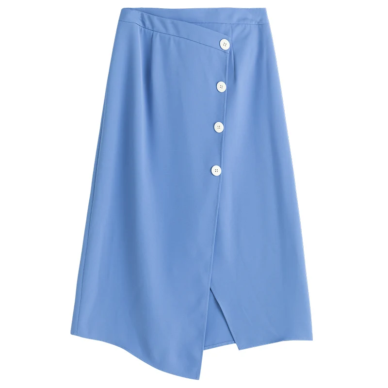 DUSHU Women's Irregular Skirt 2021 Summer Women New Blue Button Loose Casual Blue Short Skirt Clothes For Women
DUSHU Women's Irregular Skirt 2021 Summer Women New Blue Button Loose Casual Blue Short Skirt Clothes For Women