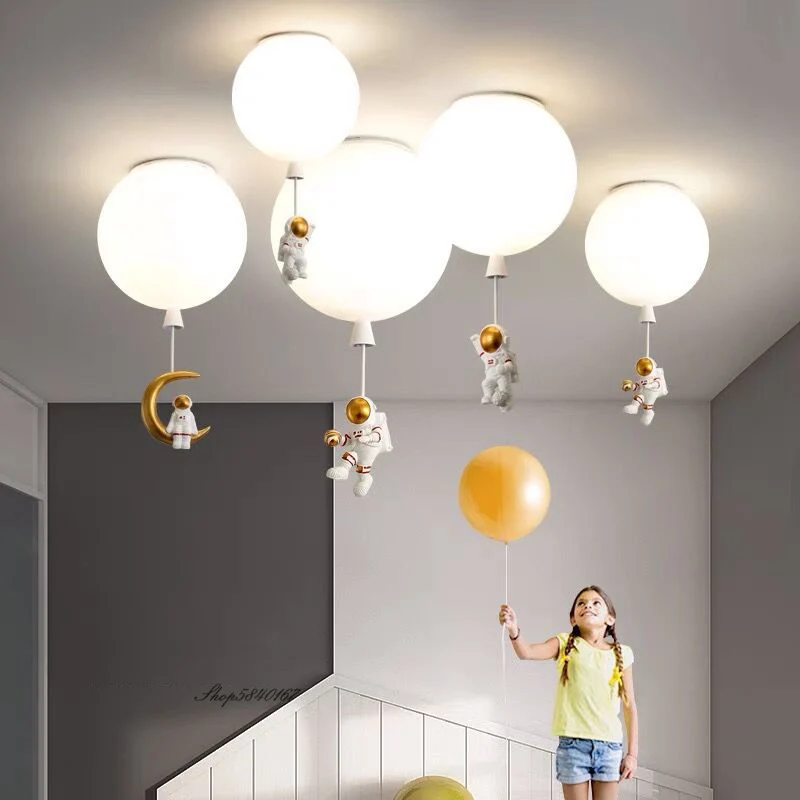 

Children's Room Football Astronaut Ceiling Lights PVC Balloon Hanging Ceiling Lamps Loft Kids Bedroom Decoration Led Luminaire