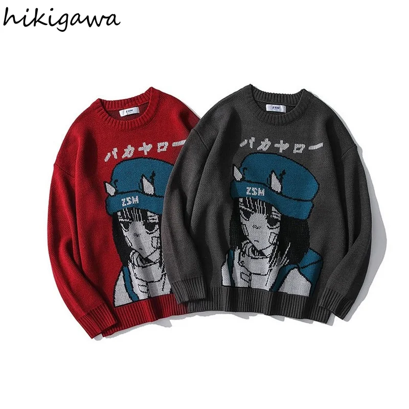 Hikigawa Autumn 2021 Fashion Sweater Jacket Cartoon Print Nitted Pullovers Jacket Japanese Harajuku Casual Jupmer Tops Mujer
Hikigawa Autumn 2021 Fashion Sweater Jacket Cartoon Print Nitted Pullovers Jacket Japanese Harajuku Casual Jupmer Tops Mujer