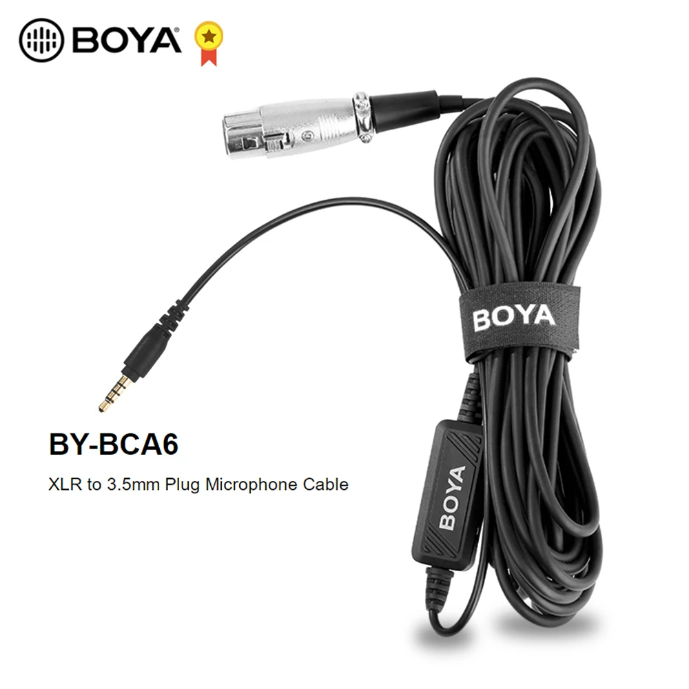 Кабель микрофона BOYA с XLR на 3 5 мм для Iphone Ipad смартфонов Android кабель 6 м со встроенным