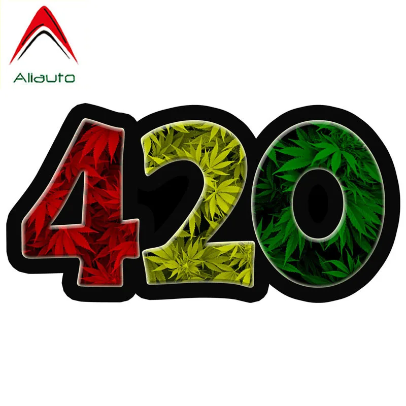 Светоотражающая Автомобильная наклейка Aliauto 420 листья листьев марихуаны