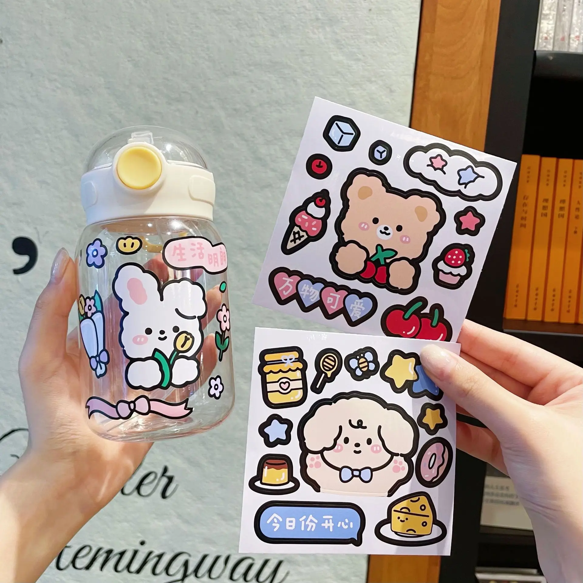 Korean cartoon cute sticker water cup thermos sticker PVC waterproof rabbit bear sticker hand account hand account sticker
Korean cartoon cute sticker water cup thermos sticker PVC waterproof rabbit bear sticker hand account hand account sticker
