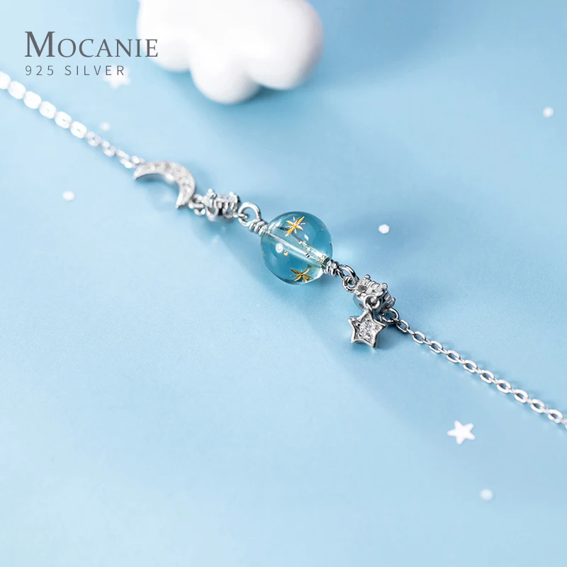 Mocanie Blue Gradient Crystal Charm Bracelet for Women 925 Sterling Silver Twinkle CZ Lovely Star Moon Bangle Fine Jewelry Gift
Mocanie Blue Gradient Crystal Charm Bracelet for Women 925 Sterling Silver Twinkle CZ Lovely Star Moon Bangle Fine Jewelry Gift