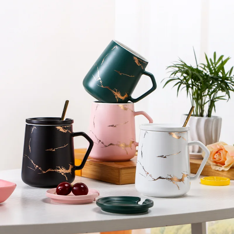 

Мраморные кофейные кружки в скандинавском стиле, матовые Роскошные чашки для воды, кафе, чая, молока, керамическая чашка для конденсации коф...