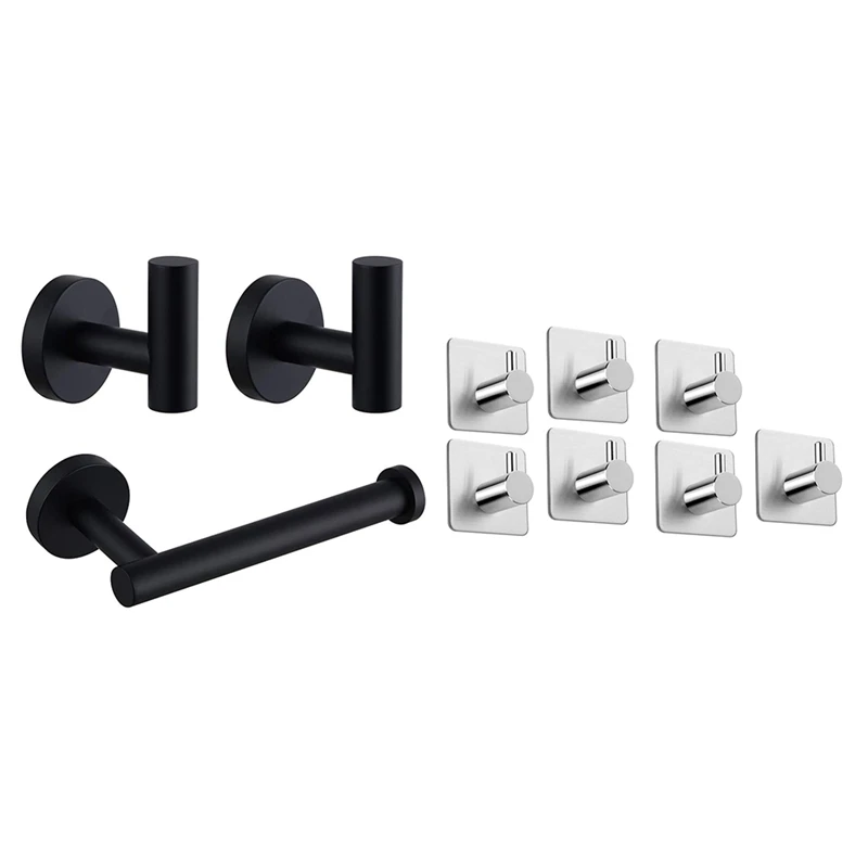 3 Pcs Toilet Paper Holder, Robe Towel Hooks & 7x Self Adhesive Hooks Clip Stainless Steel Heavy Duty Adhesive Hooks
3 Pcs Toilet Paper Holder, Robe Towel Hooks & 7x Self Adhesive Hooks Clip Stainless Steel Heavy Duty Adhesive Hooks