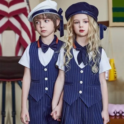 Kindergarten Uniforms Set Primary School Uniforms Baby Boys Girls Class Uniforms Summer British Style 3pcs Graduation Uniforms
Kindergarten Uniforms Set Primary School Uniforms Baby Boys Girls Class Uniforms Summer British Style 3pcs Graduation Uniforms