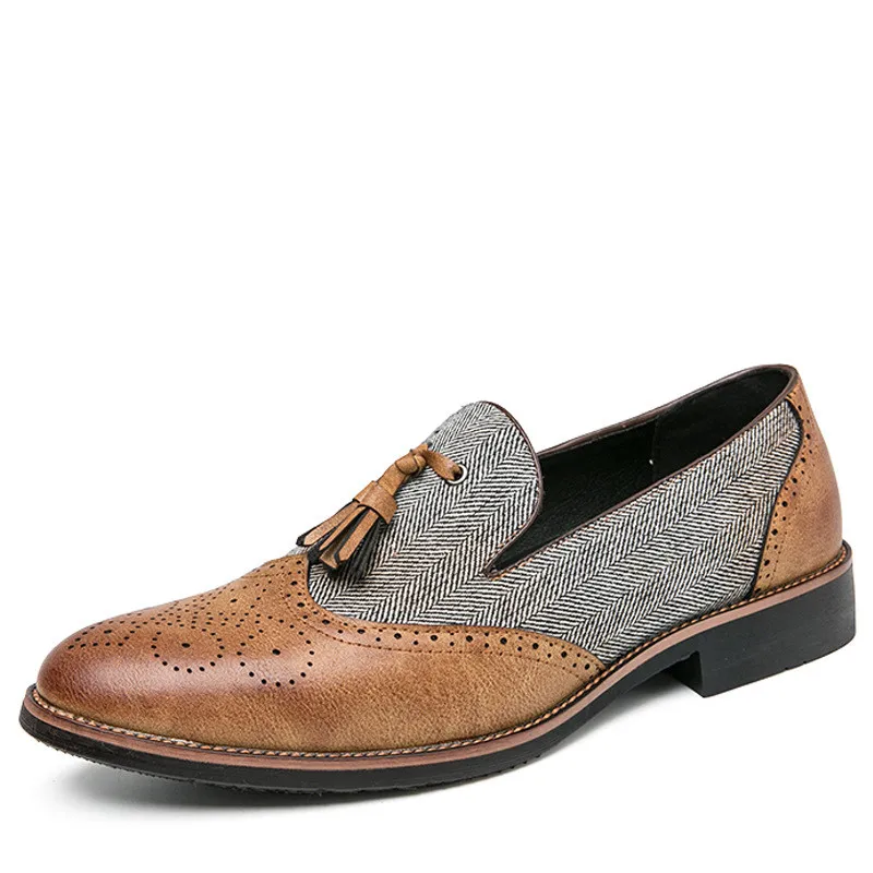 Винтажные броги, кожаная обувь с кисточками, мужская повседневная обувь, Осень-зима 2021, кожаные лоферы без шнуровки, мокасины для вождения н... 
Винтажные броги, кожаная обувь с кисточками, мужская повседневная обувь, Осень-зима 2021, кожаные лоферы без шнуровки, мокасины для вождения н...