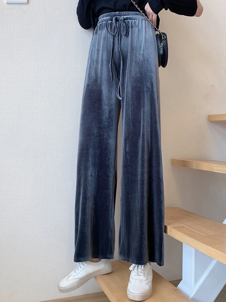 Sannian Black Casual Pants Autumn And Winter 2020 New Drape Velvet Wide Leg Pants High Waist Slim Pants Women Clothes
Sannian Black Casual Pants Autumn And Winter 2020 New Drape Velvet Wide Leg Pants High Waist Slim Pants Women Clothes