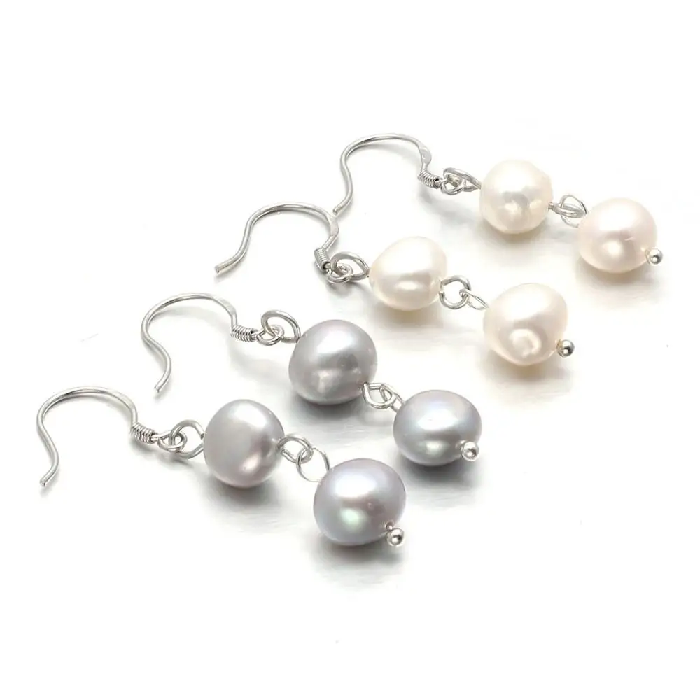 Pure Natural Freshwater Pearl For Woman Earrings Two Sided Light White / Grey Classic Style 8-9mm
Pure Natural Freshwater Pearl For Woman Earrings Two Sided Light White / Grey Classic Style 8-9mm