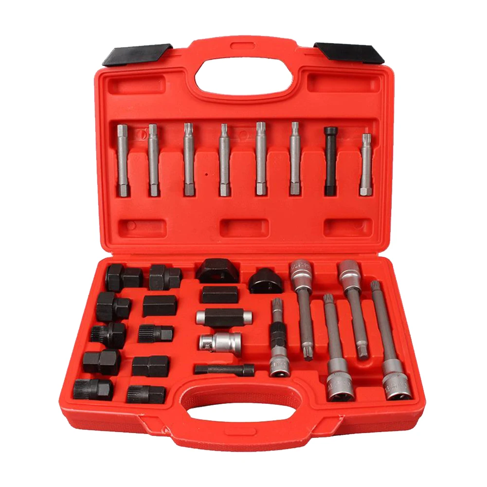 30PCS Freewheel Alternator Puller Set Belt Reel Disassembly Tool Durable Special Socket Set Disassemble Batch Head Tool Wrench
30PCS Freewheel Alternator Puller Set Belt Reel Disassembly Tool Durable Special Socket Set Disassemble Batch Head Tool Wrench