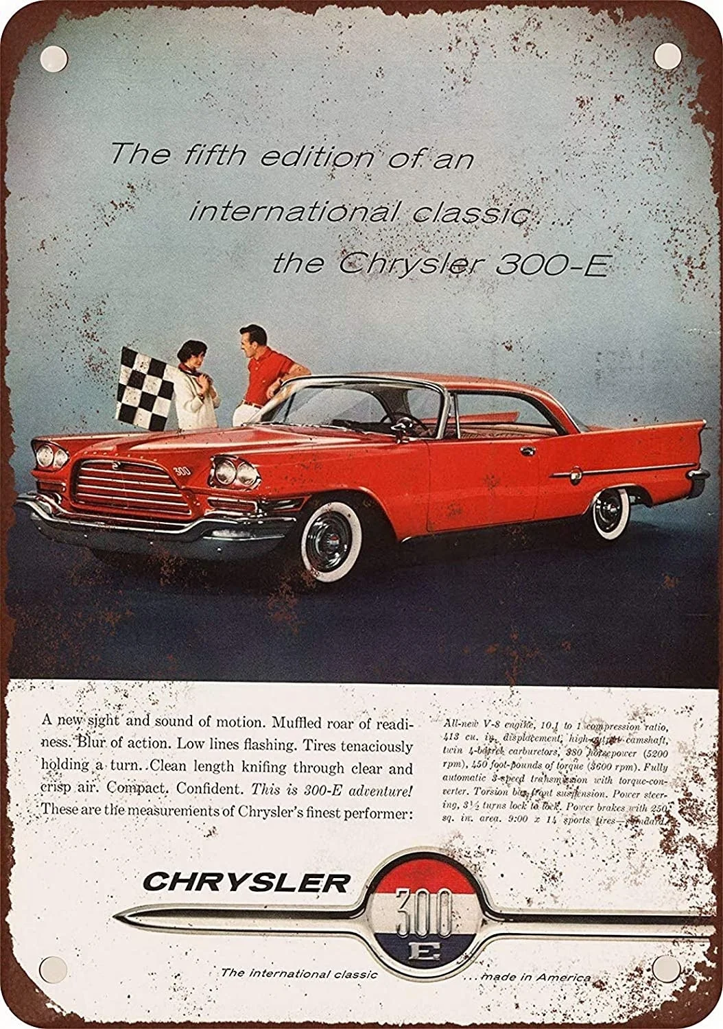 Chrysler E Retro tin sign nostalgic ornament metal poster garage art deco bar cafe shop
Chrysler E Retro tin sign nostalgic ornament metal poster garage art deco bar cafe shop