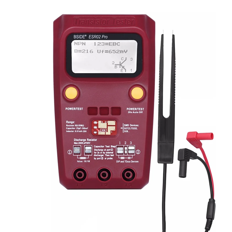 BSIDE ESR02PRO цифровой Транзистор тестер SMD диодные компоненты Триод сопротивления