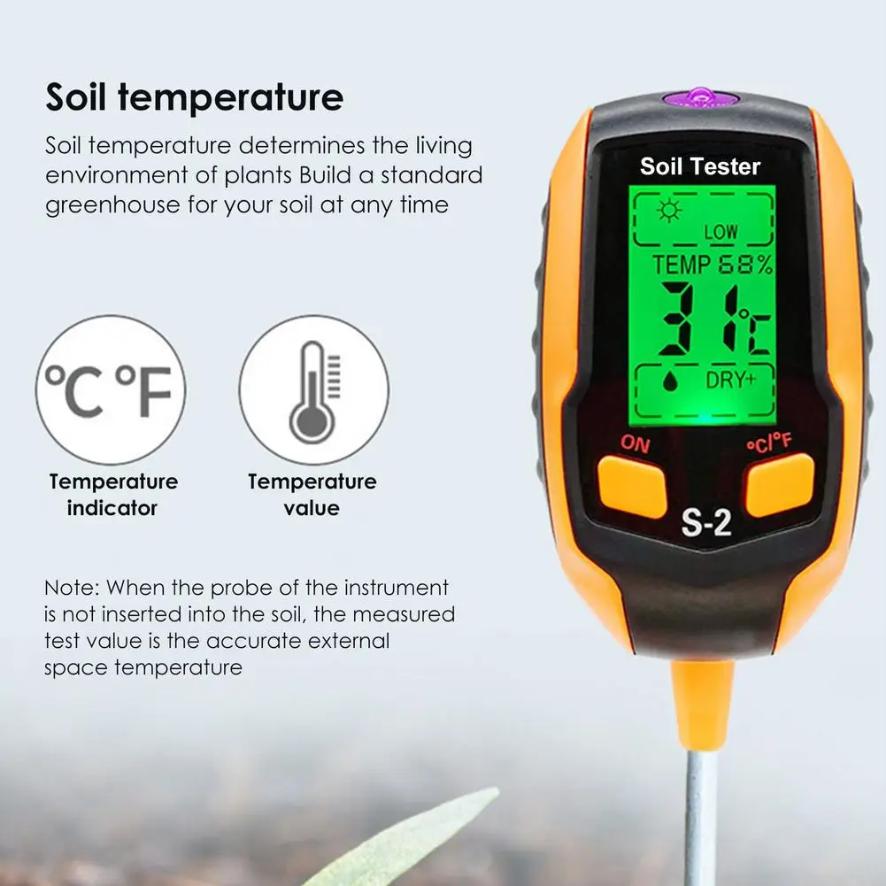 

Тестер почвы 5-в-1, измеритель влажности и освещенности, с ЖК-дисплеем и подсветкой, инструмент для садоводства, измеритель интенсивности сол...