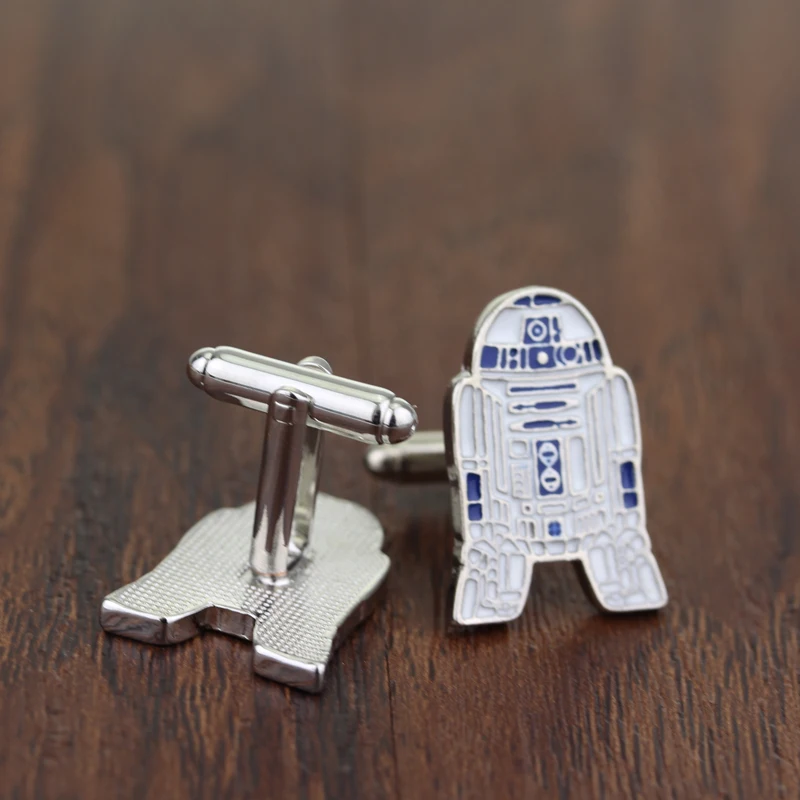 

Movie Jewelry Star Wars Robot R2-D2 Cuff Links Jewelry Spaceship Mechanic High quality Business Party Cufflinks Wholesale