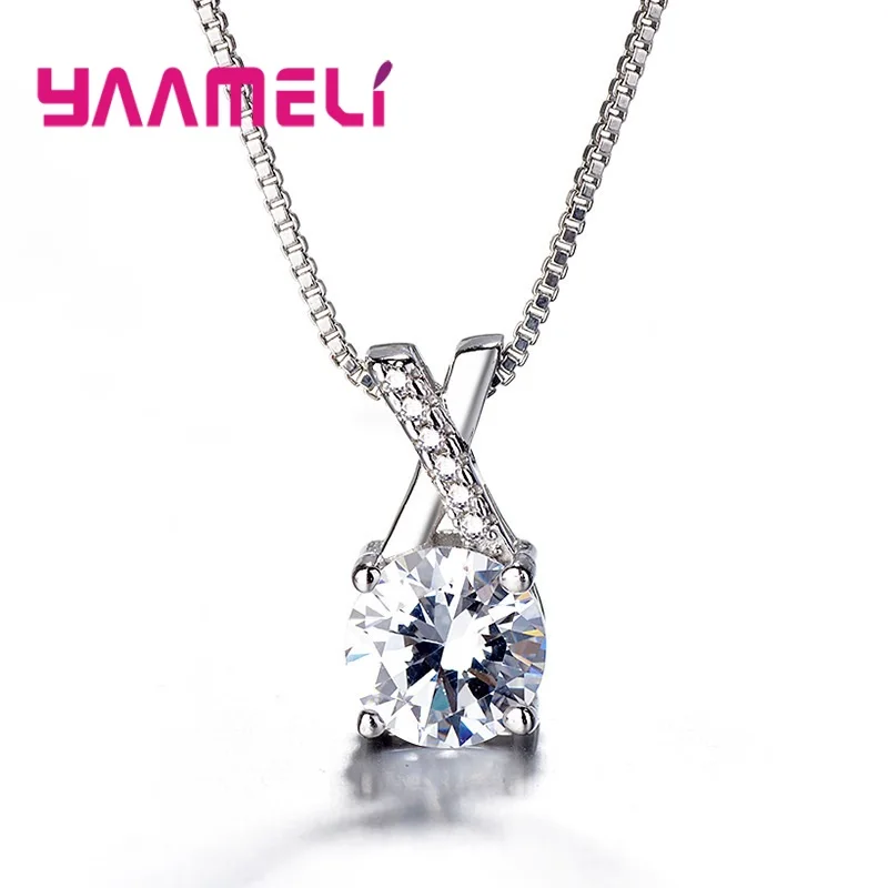 Elegant Round AAA Zirconia Pendant Necklace For Women Girl Fashion 925 Sterling Silver Choker Necklaces Fine Jewelry Gifts
Elegant Round AAA Zirconia Pendant Necklace For Women Girl Fashion 925 Sterling Silver Choker Necklaces Fine Jewelry Gifts