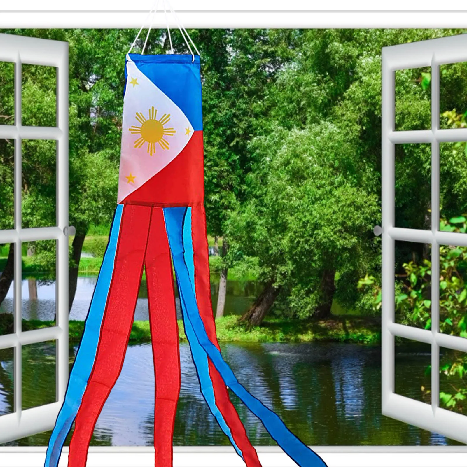 60 дюймов Филиппинский подвесной флаг с принтом ветрозащитный водонепроницаемый