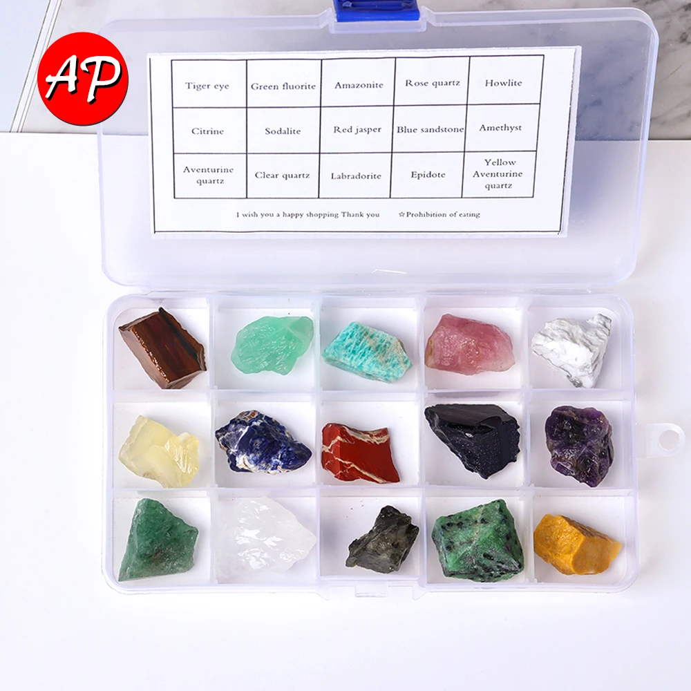 15PCS /Set Natural Quartz Color Gemstone Crystal Rough Stone Mineral Specimen Collection DIY Gift Home Decor 
15PCS /Set Natural Quartz Color Gemstone Crystal Rough Stone Mineral Specimen Collection DIY Gift Home Decor