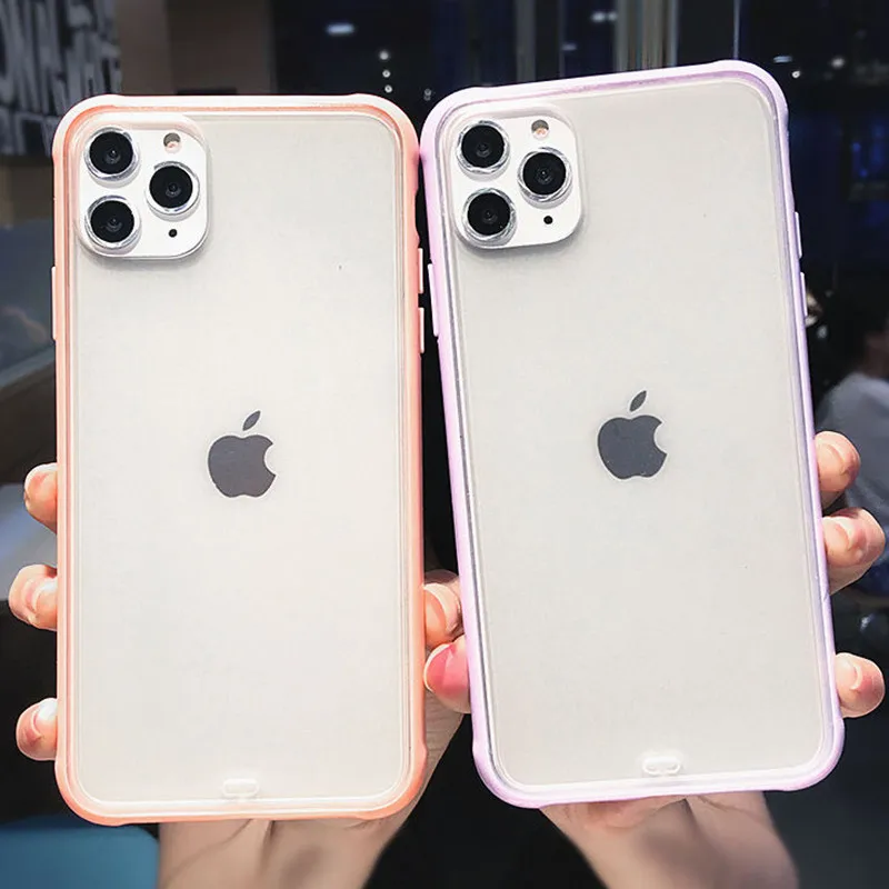 Прозрачный бампер матовые силиконовые чехлы для телефонов iPhone 11 Pro Max XR XS X 8 7 6 6S Plus