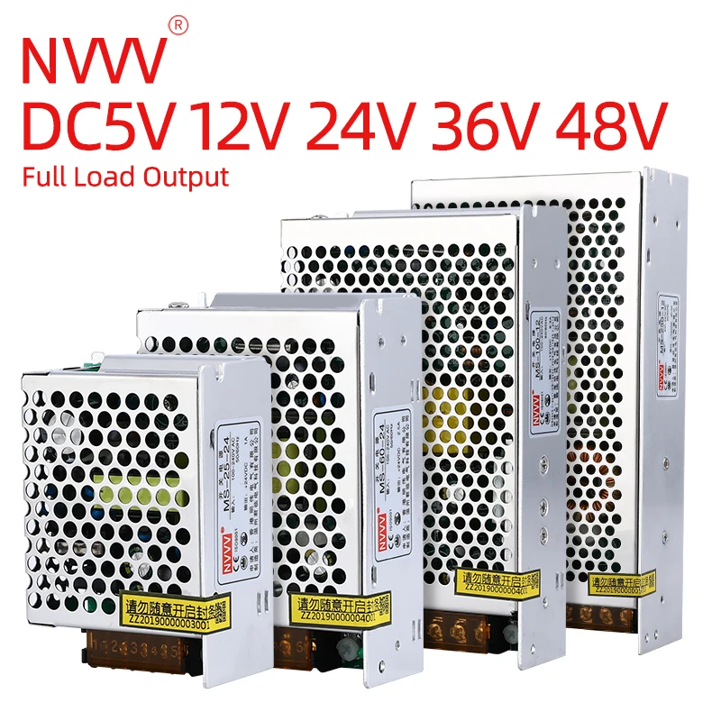 

NVVV Switching Power Supply 5v 12v Power Supply 24v 36v 48v 65v 15w-400w AC To 110/220v DC Voltage Stabilizer Transformer