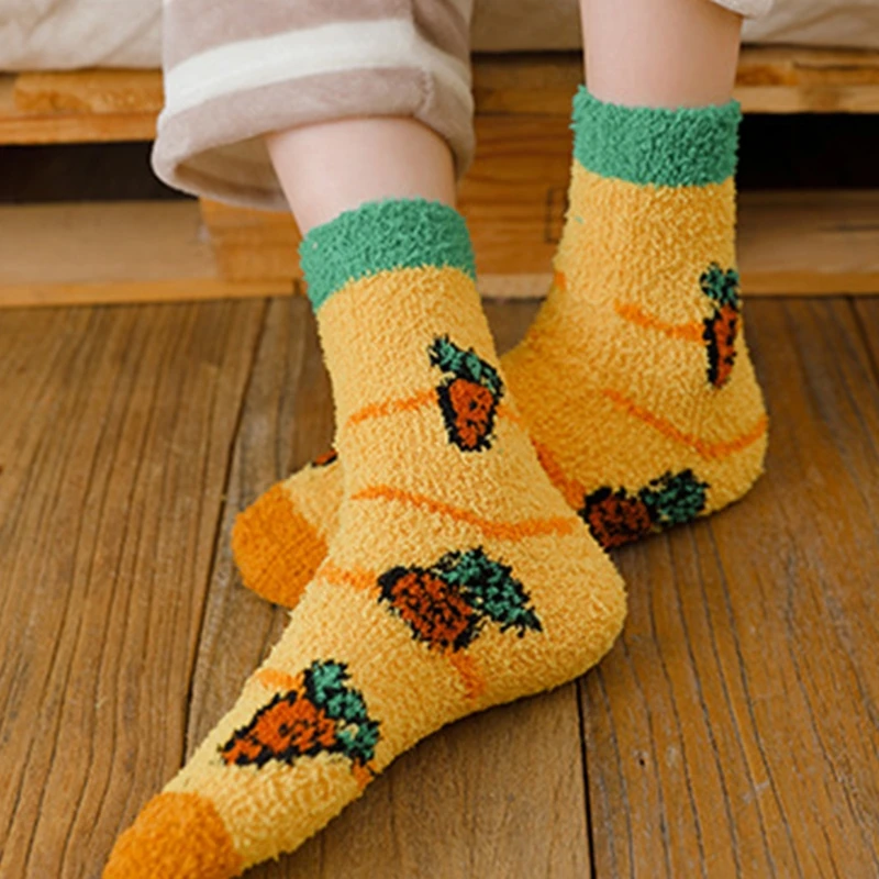 6 Pairs Women Winter Fuzzy Slipper Crew Socks Cute Fruit Vegetable Pattern Kawaii Thick Cozy Warm Floor Sleeping Hosiery
6 Pairs Women Winter Fuzzy Slipper Crew Socks Cute Fruit Vegetable Pattern Kawaii Thick Cozy Warm Floor Sleeping Hosiery