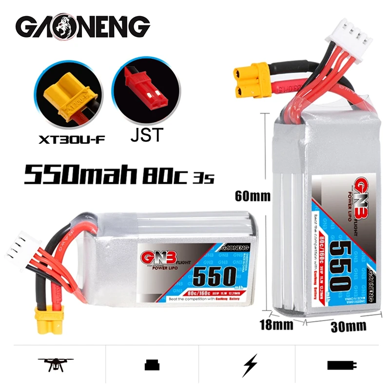 1-10 шт. Gaoneng GNB 11,1 В 3S 550 мАч 80C/160C HV Lipo аккумулятор, перезаряжаемая Строительная вилка для радиоуправляемого квадрокоптера Lizard95 FPV
1-10 шт. Gaoneng GNB 11,1 В 3S 550 мАч 80C/160C HV Lipo аккумулятор, перезаряжаемая Строительная вилка для радиоуправляемого квадрокоптера Lizard95 FPV