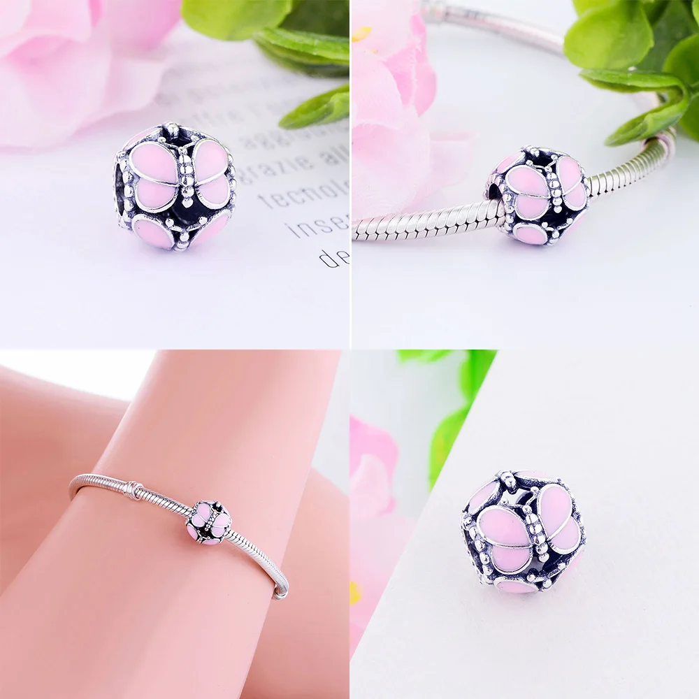 Pink Butterfly Charms 925 Silver Enamel Charm Beads for Women Original Sterling Bracelets Bangle Necklace Women jewelry 2021 DIY
Pink Butterfly Charms 925 Silver Enamel Charm Beads for Women Original Sterling Bracelets Bangle Necklace Women jewelry 2021 DIY
