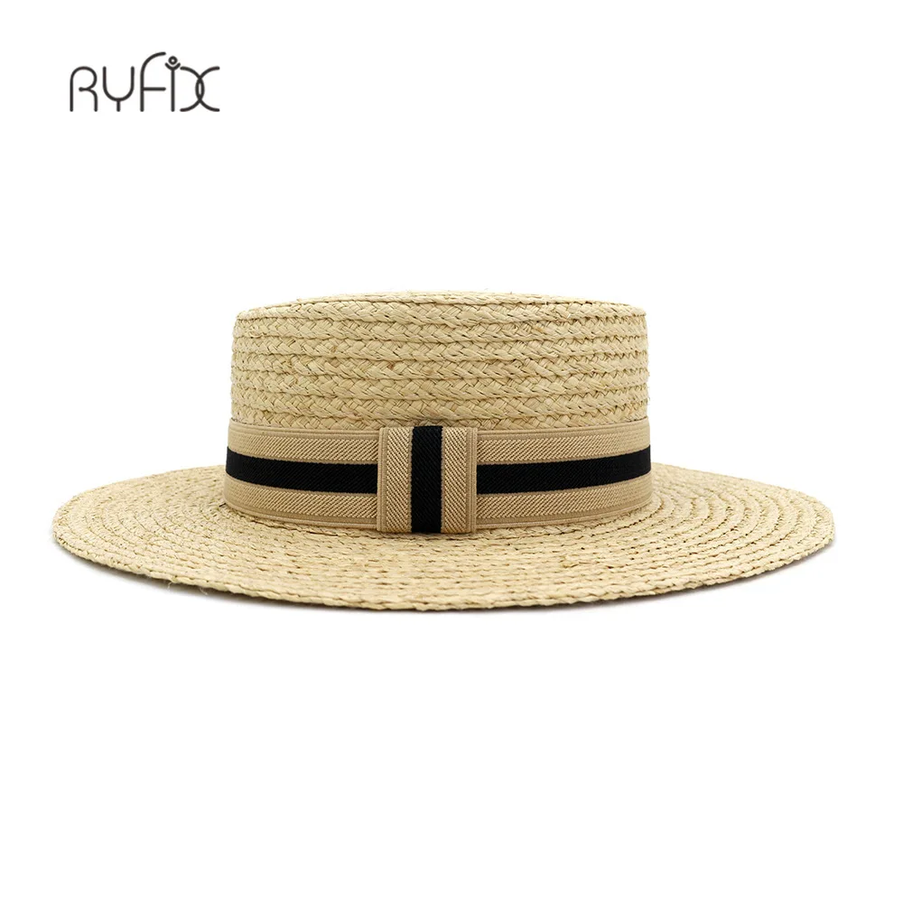 Шляпа от солнца из натуральной рафии для женщин, Соломенная Панама с широкими полями, для лета, HA236