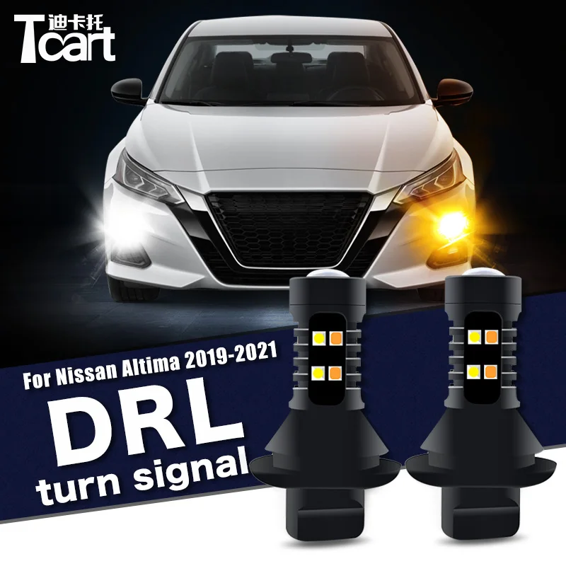 

For Nissan Altima (L34) 2019 2020 2021 2Pcs Led drl Daytime Running Turn Lights 2IN1 Car accessories