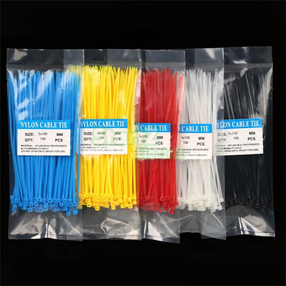 Colorful Factory Standard Self-locking Plastic Nylon Cable Ties,Wire Zip Tie Random Color 100Pcs/pack 3*150mm width 2.5mm
Colorful Factory Standard Self-locking Plastic Nylon Cable Ties,Wire Zip Tie Random Color 100Pcs/pack 3*150mm width 2.5mm