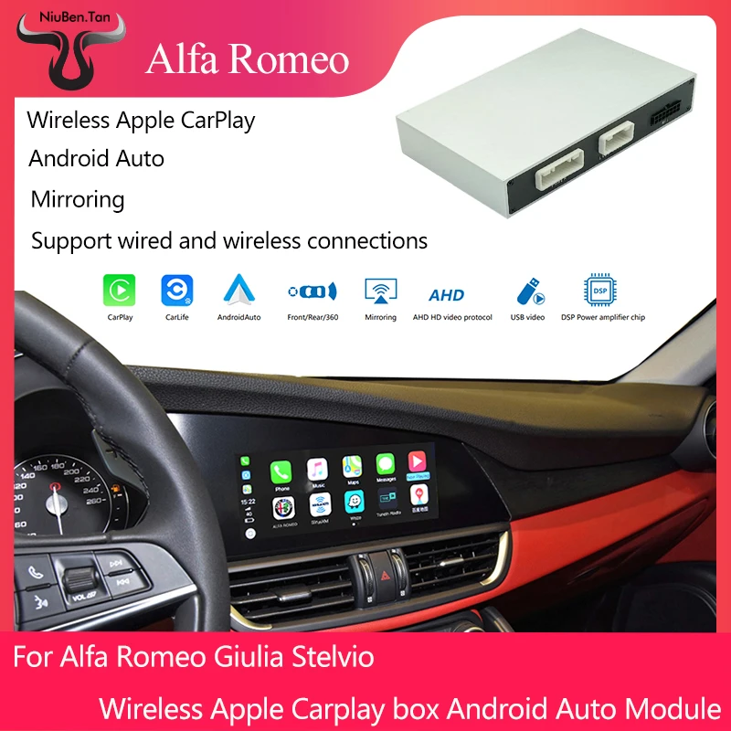 Беспроводная Автоматическая Модифицированная коробка Apple CarPlay Android для Alfa Romeo Stelvio & Giulia/Giulietta, оригинальное обновление экрана, зеркальное ото...
Беспроводная Автоматическая Модифицированная коробка Apple CarPlay Android для Alfa Romeo Stelvio & Giulia/Giulietta, оригинальное обновление экрана, зеркальное ото...