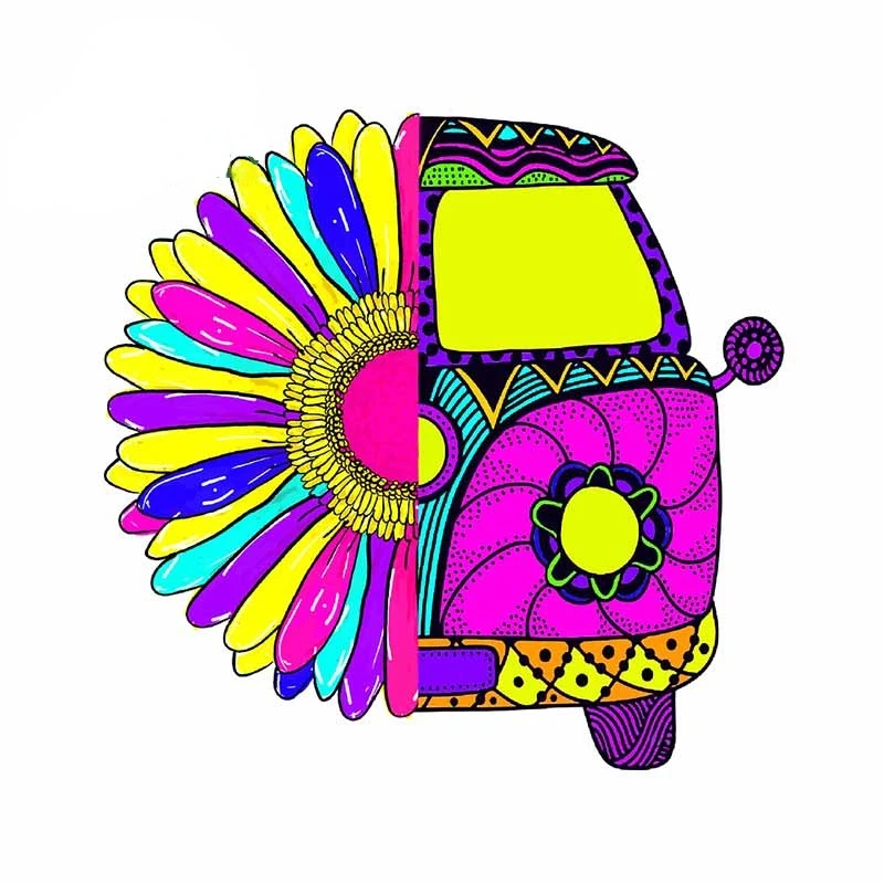 Beautiful Neon Hippie Bus Flower Motorcycle Surfboard Laptop Car Stickers Vinyl Personality Waterproof Sunscreen Decor Kk13*13cm
Beautiful Neon Hippie Bus Flower Motorcycle Surfboard Laptop Car Stickers Vinyl Personality Waterproof Sunscreen Decor Kk13*13cm