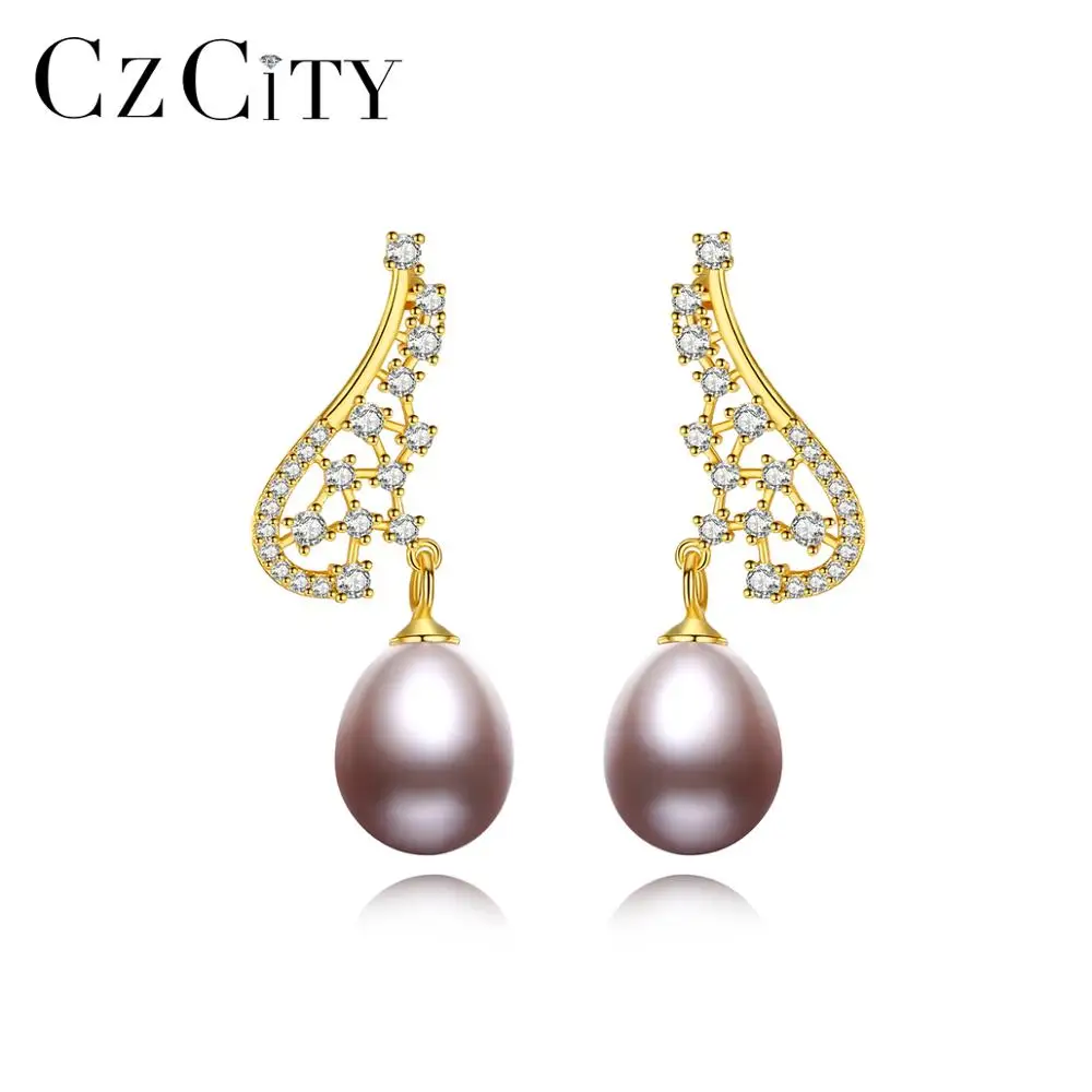 CZCITY Elegant Half Heart Natural Pearl Drop Earrings 925 Sterling Silver Fine Jewelry for Women Dating Birthday Gifts FE-0300 
CZCITY Elegant Half Heart Natural Pearl Drop Earrings 925 Sterling Silver Fine Jewelry for Women Dating Birthday Gifts FE-0300