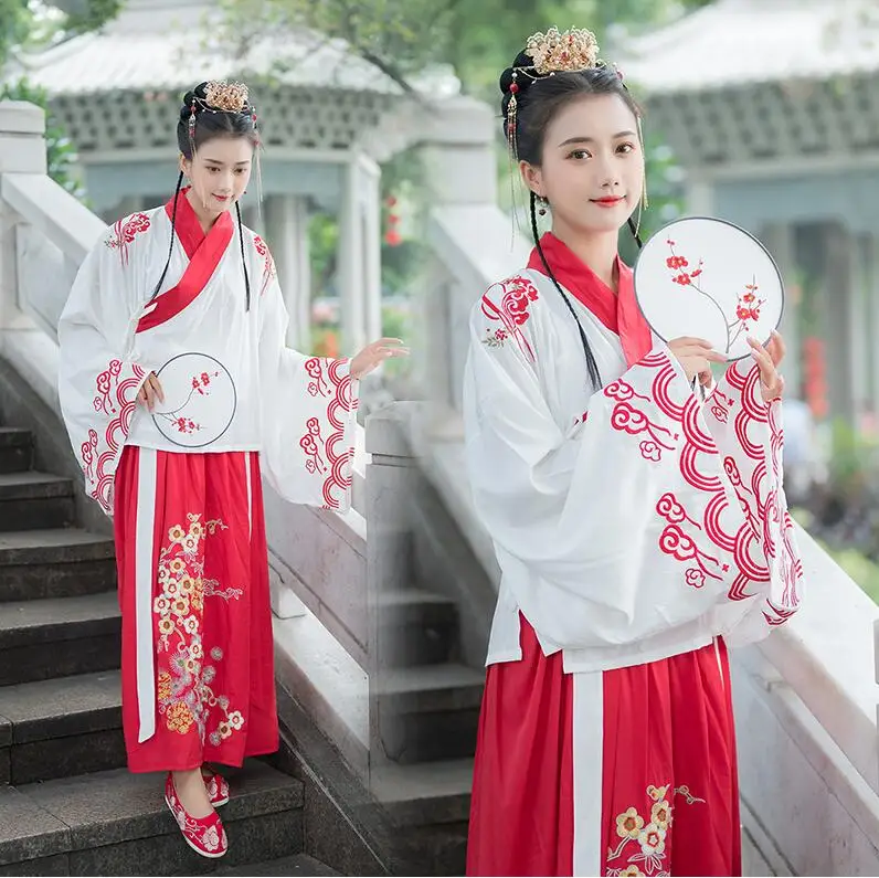Student Classical Embroidery Culture Originally hand-in big-sleeved suit Daily red HanFu women's wear retro stage performance
Student Classical Embroidery Culture Originally hand-in big-sleeved suit Daily red HanFu women's wear retro stage performance
