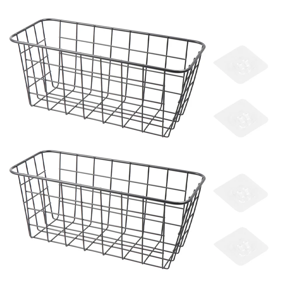 2pcs Iron Storage Baskets Iron Storage Holders for Kitchen Home (Black) 
2pcs Iron Storage Baskets Iron Storage Holders for Kitchen Home (Black)