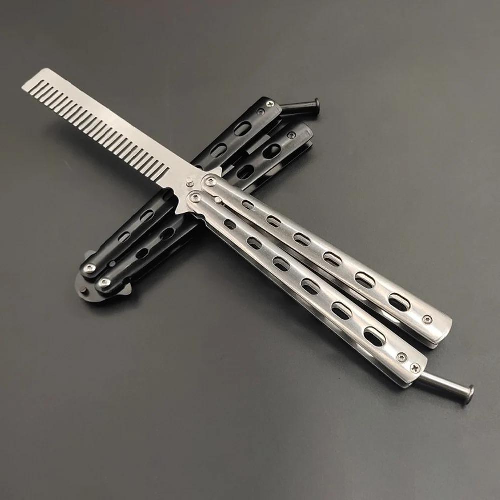 New Butterfly Knife Comb Folding Comb Metal Swing Practice Cutter Outdoor Camping Training Stainless Steel Hair Styling Tool
New Butterfly Knife Comb Folding Comb Metal Swing Practice Cutter Outdoor Camping Training Stainless Steel Hair Styling Tool