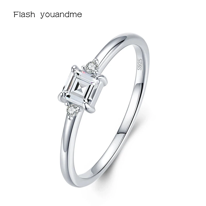 Flash youandme Classic Square Ring Charm 925 Sterling Silver Elegant Zircon Finger Rings For Women Wedding Fine Jewelry Wiht Box
Flash youandme Classic Square Ring Charm 925 Sterling Silver Elegant Zircon Finger Rings For Women Wedding Fine Jewelry Wiht Box