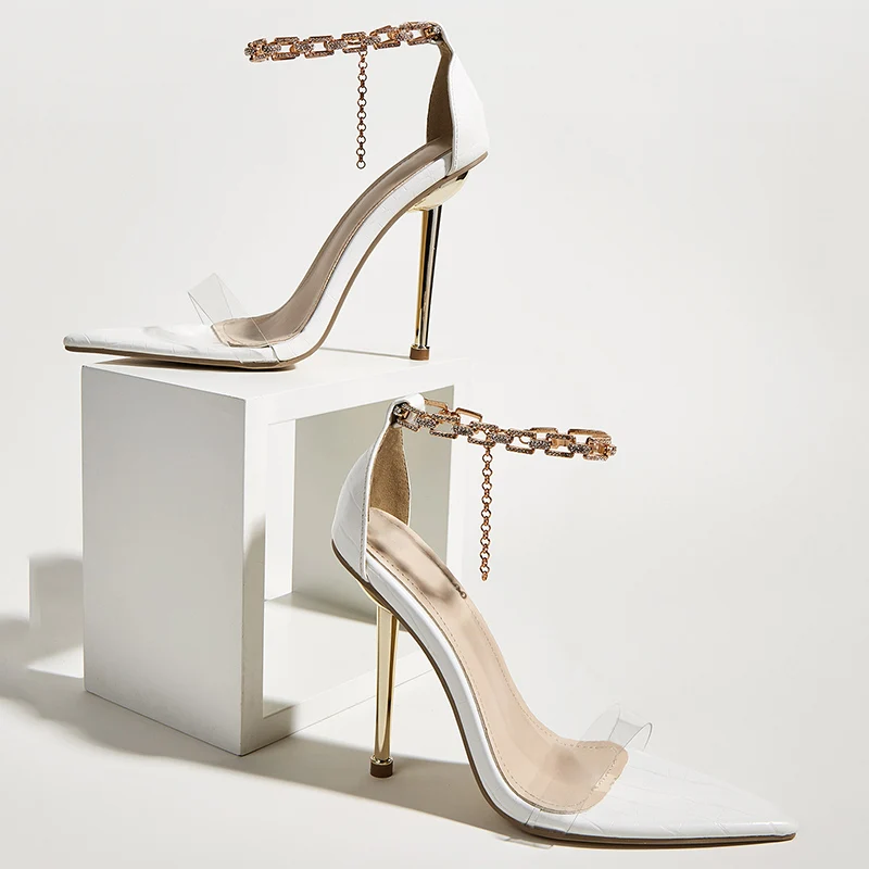 2021 Summer PVC Transparent Rhinestone Chain High Heels Shoes Women Sandals Sharp Toe Sexy Party Ladies Shoes Woman Sandalias
2021 Summer PVC Transparent Rhinestone Chain High Heels Shoes Women Sandals Sharp Toe Sexy Party Ladies Shoes Woman Sandalias